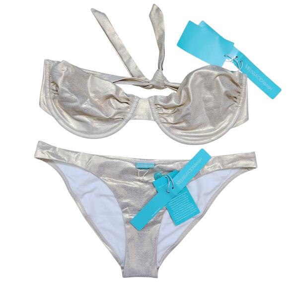 Melissa Odabash Barbados Gold Bikini Top & Bottoms Set‎ US10 Beach Vacation - Picture 1 of 8